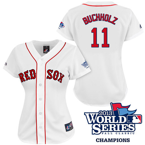 Clay Buchholz #11 mlb Jersey-Boston Red Sox Women's Authentic 2013 World Series Champions Home White Baseball Jersey